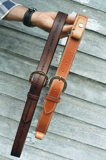 004_1A-1.jpg - Leather Belts . 1 with knife pouch.